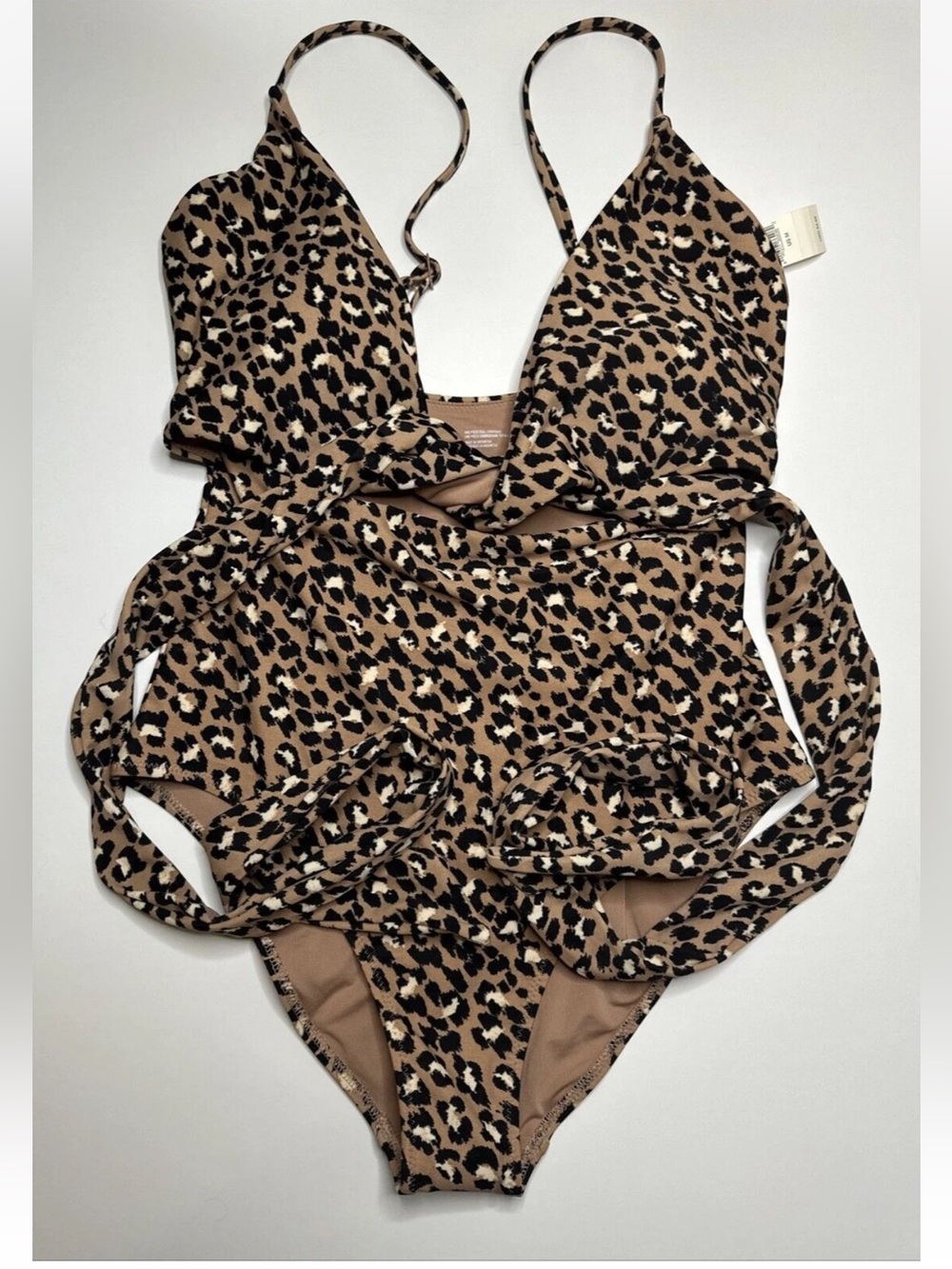Aerie Leopard Wrap One Piece Swimsuit NWT Size Large - Picture 4 of 7